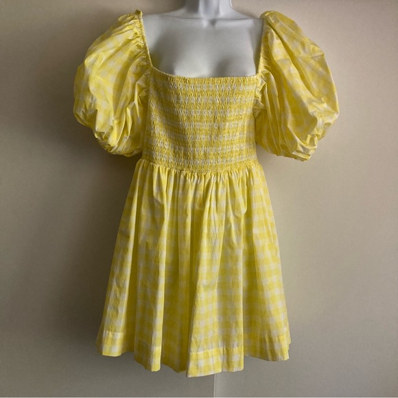 S/W/F Yellow Gingham Check Golden Path Babydoll Style Dress, NWT Sz L - Picture 4 of 16